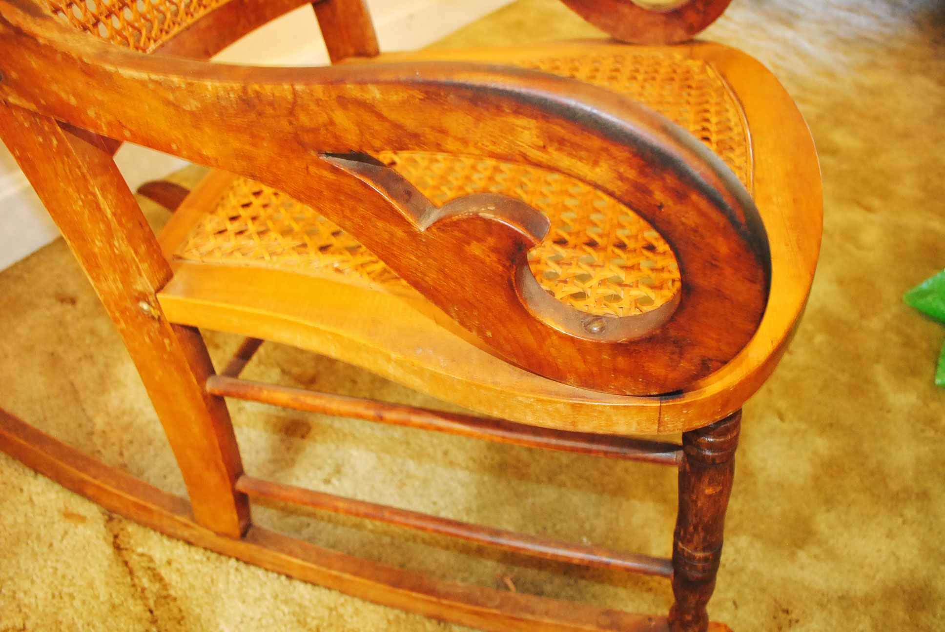Vintage Rocking Chair with Cane