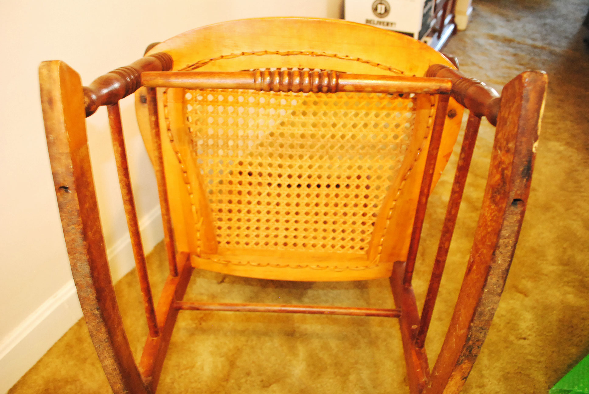 Vintage Rocking Chair with Cane