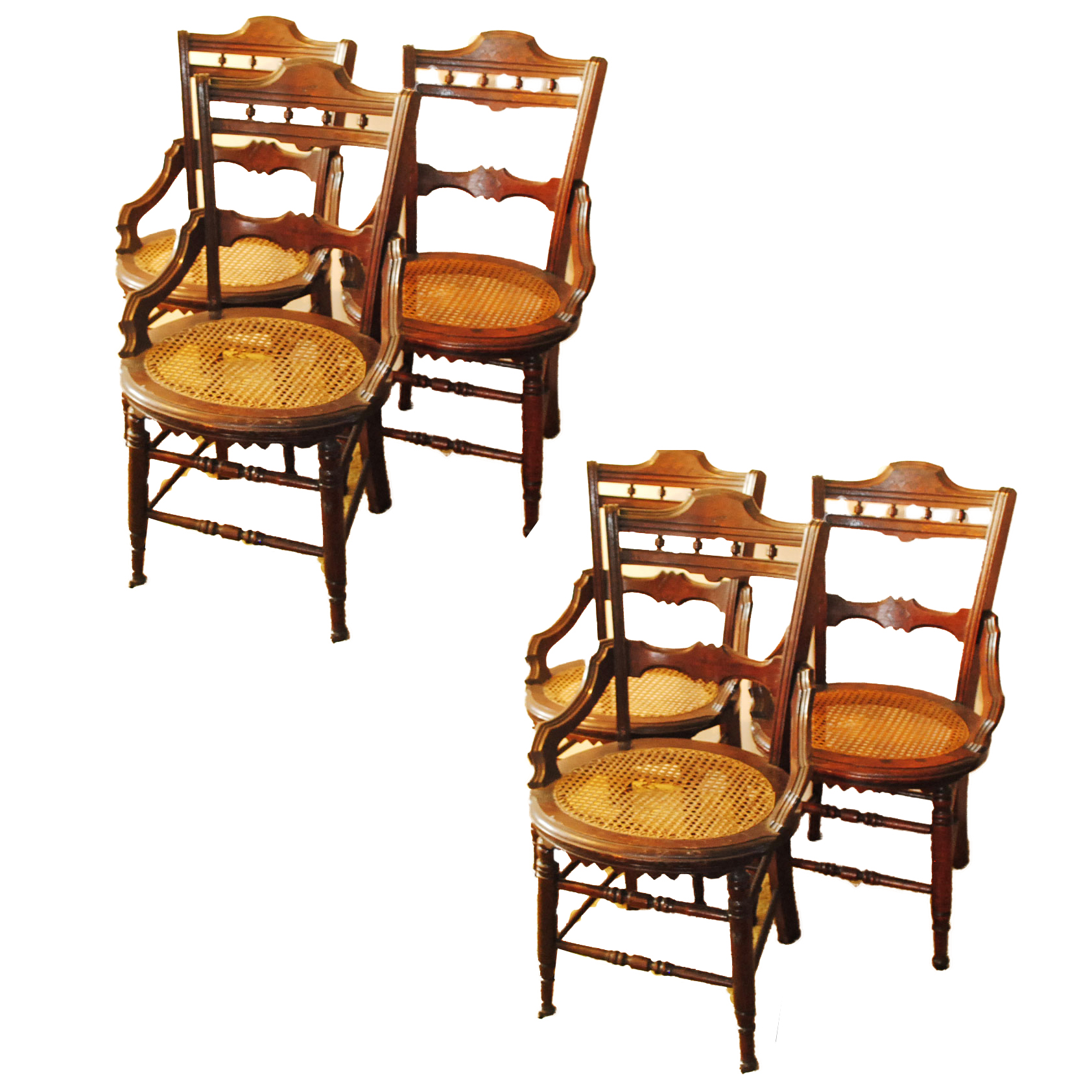 Set of Six Antique Eastlake Dining Chairs