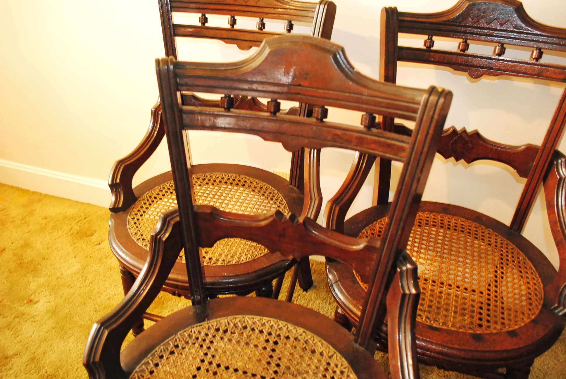 Set of Six Antique Eastlake Dining Chairs