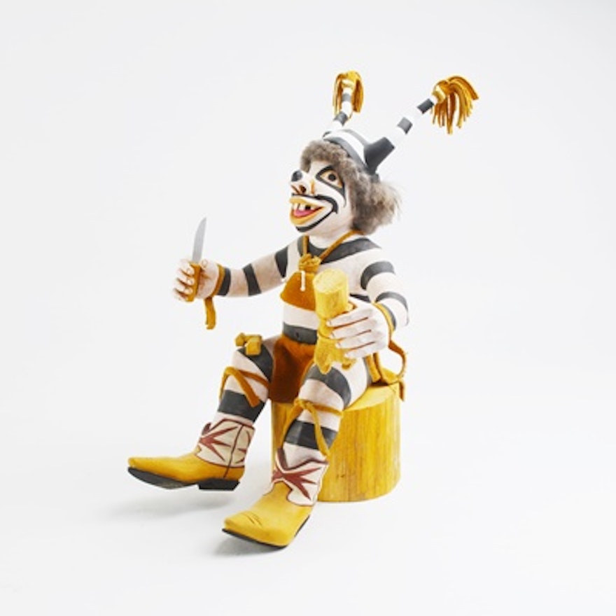M. Cleveland Hano Clown Kachina Sculpture