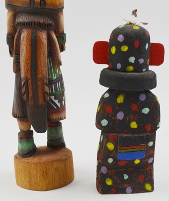 Hopi Pueblo Eugene Dallas Masau Kachina and L. Gallegos Kokosori Kachina