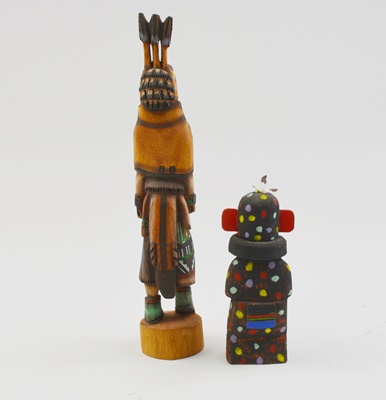 Hopi Pueblo Eugene Dallas Masau Kachina and L. Gallegos Kokosori Kachina