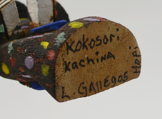 Hopi Pueblo Eugene Dallas Masau Kachina and L. Gallegos Kokosori Kachina