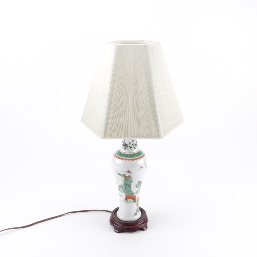 Asian Influenced Ceramic Table Lamp