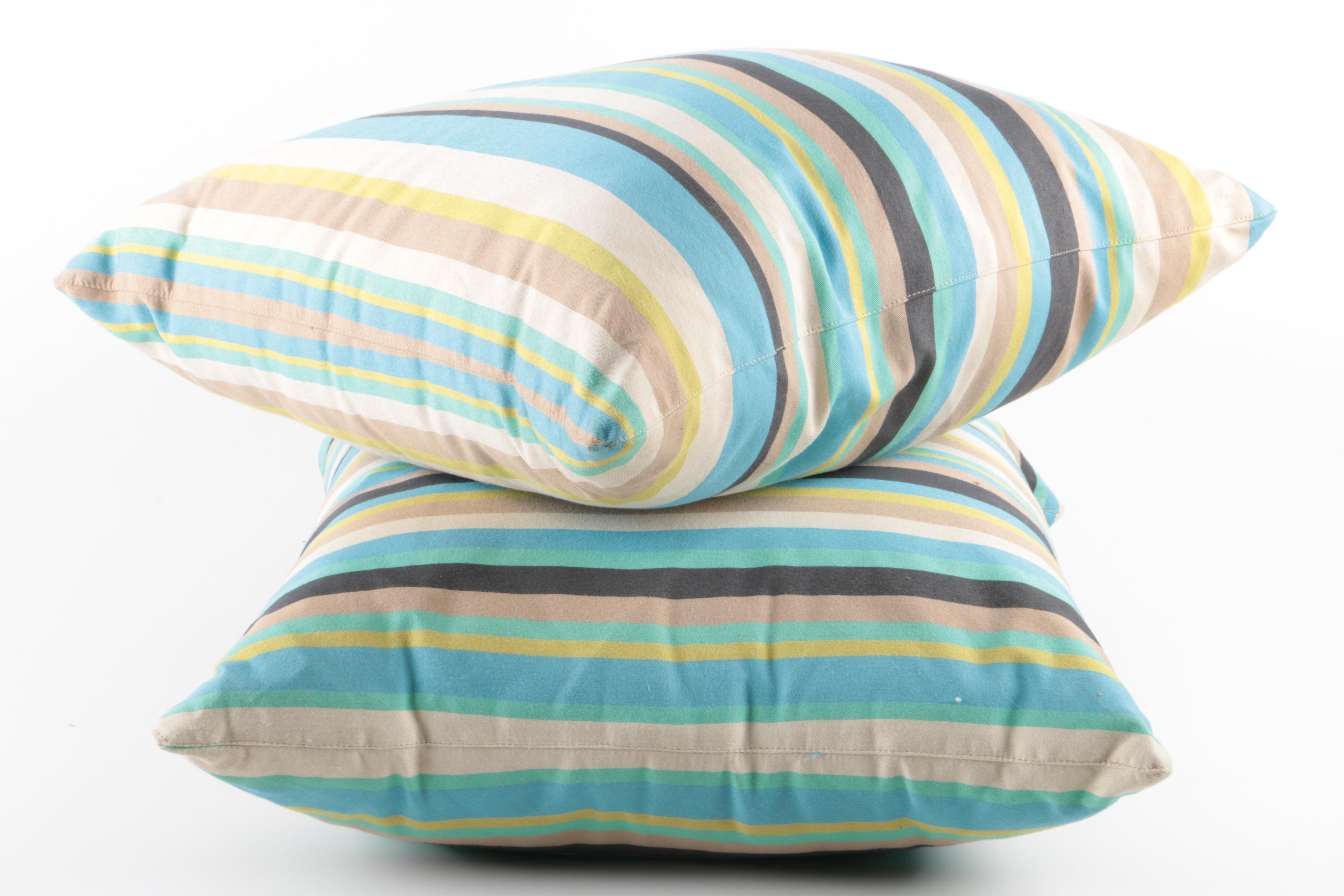 Two Striped Throw Pillows