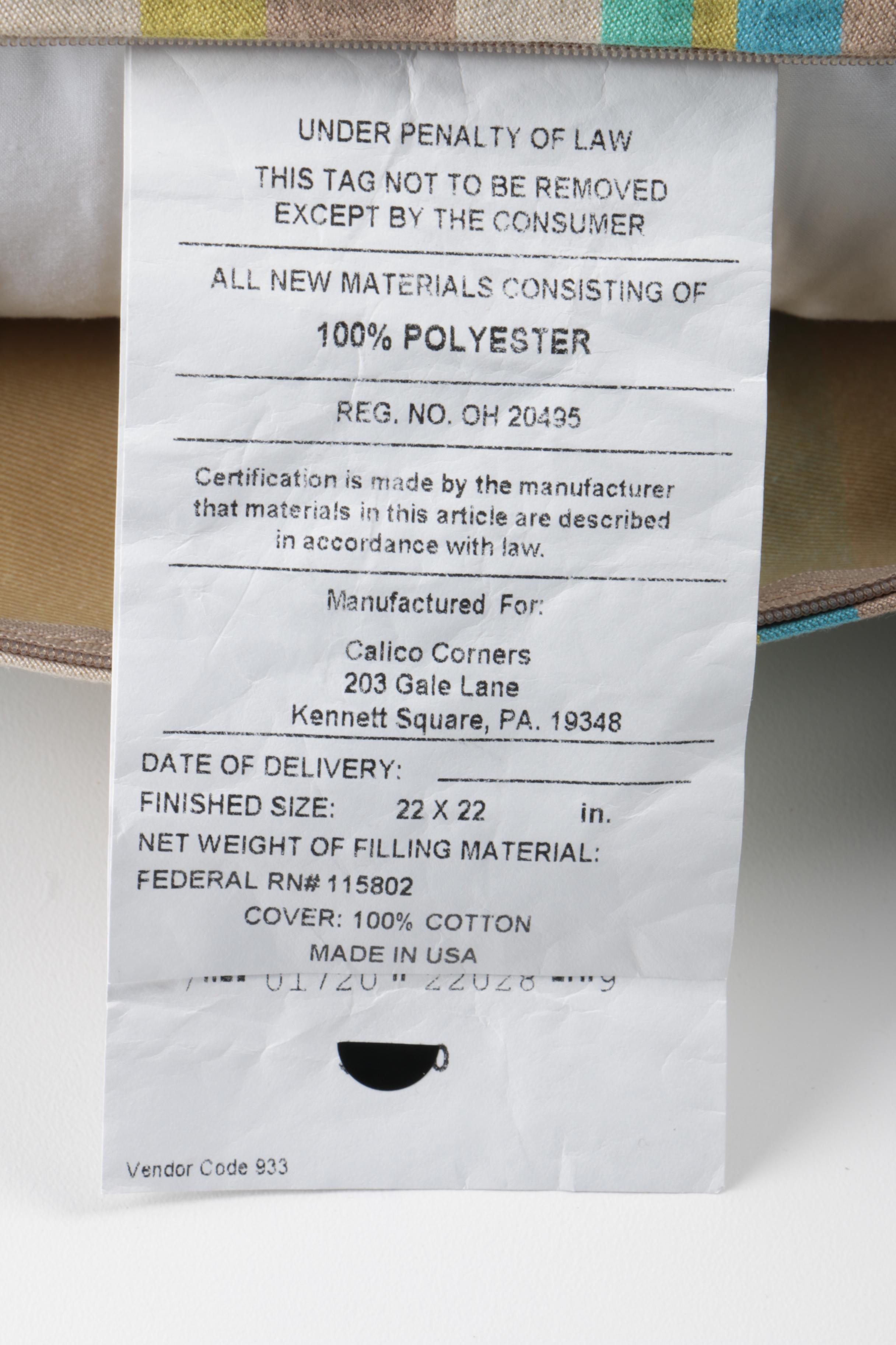 Two Striped Throw Pillows