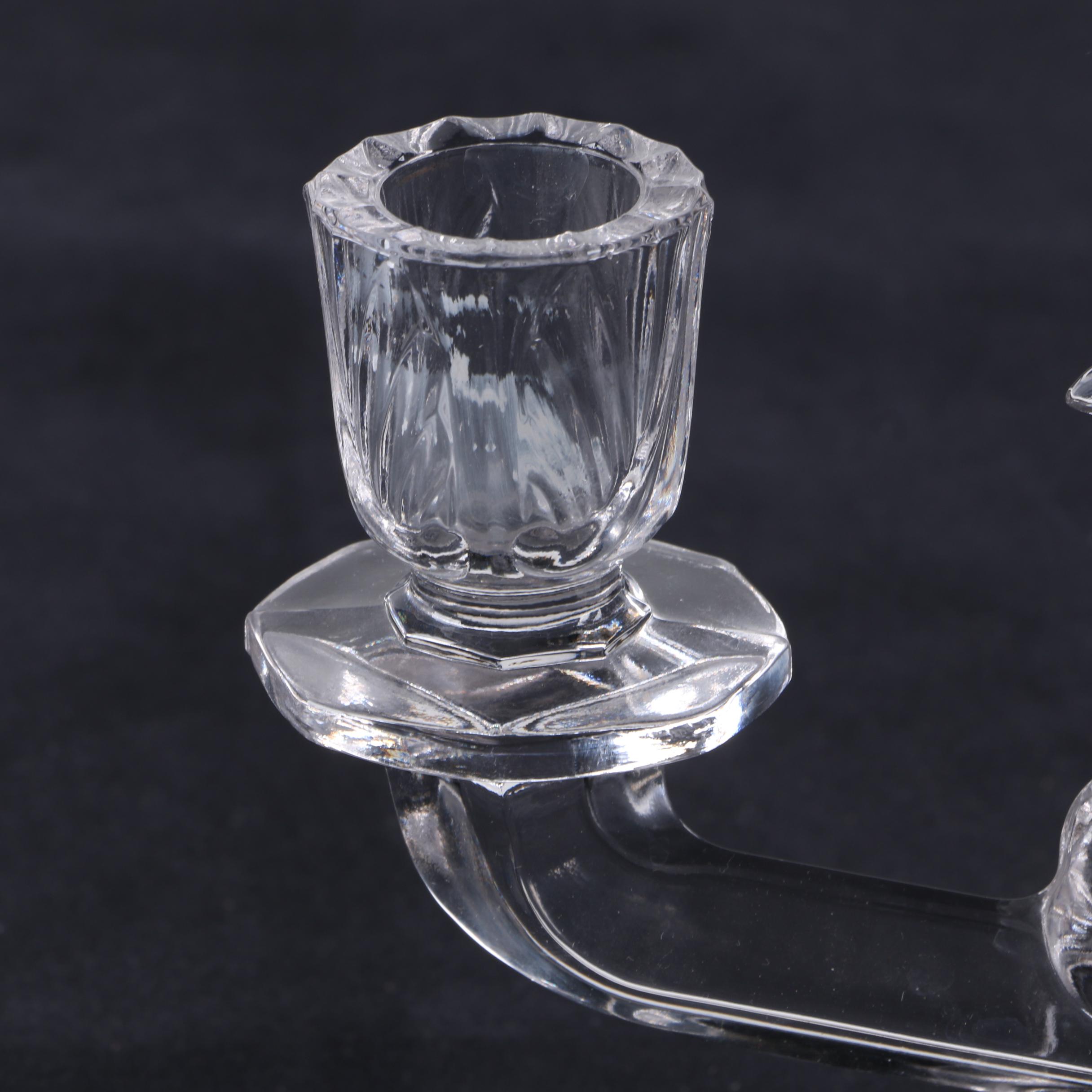 Vintage Glass Double Candle Holders