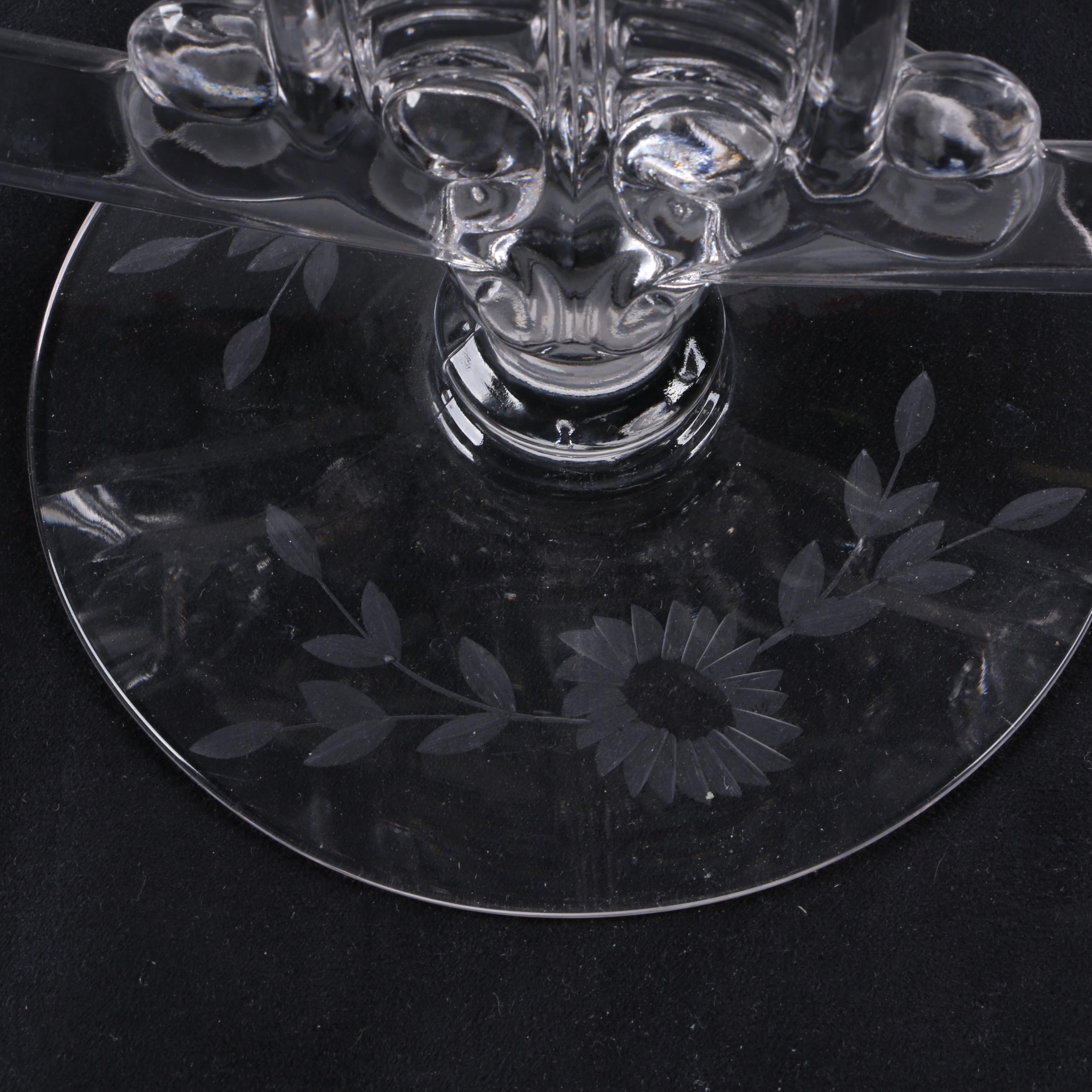 Vintage Glass Double Candle Holders
