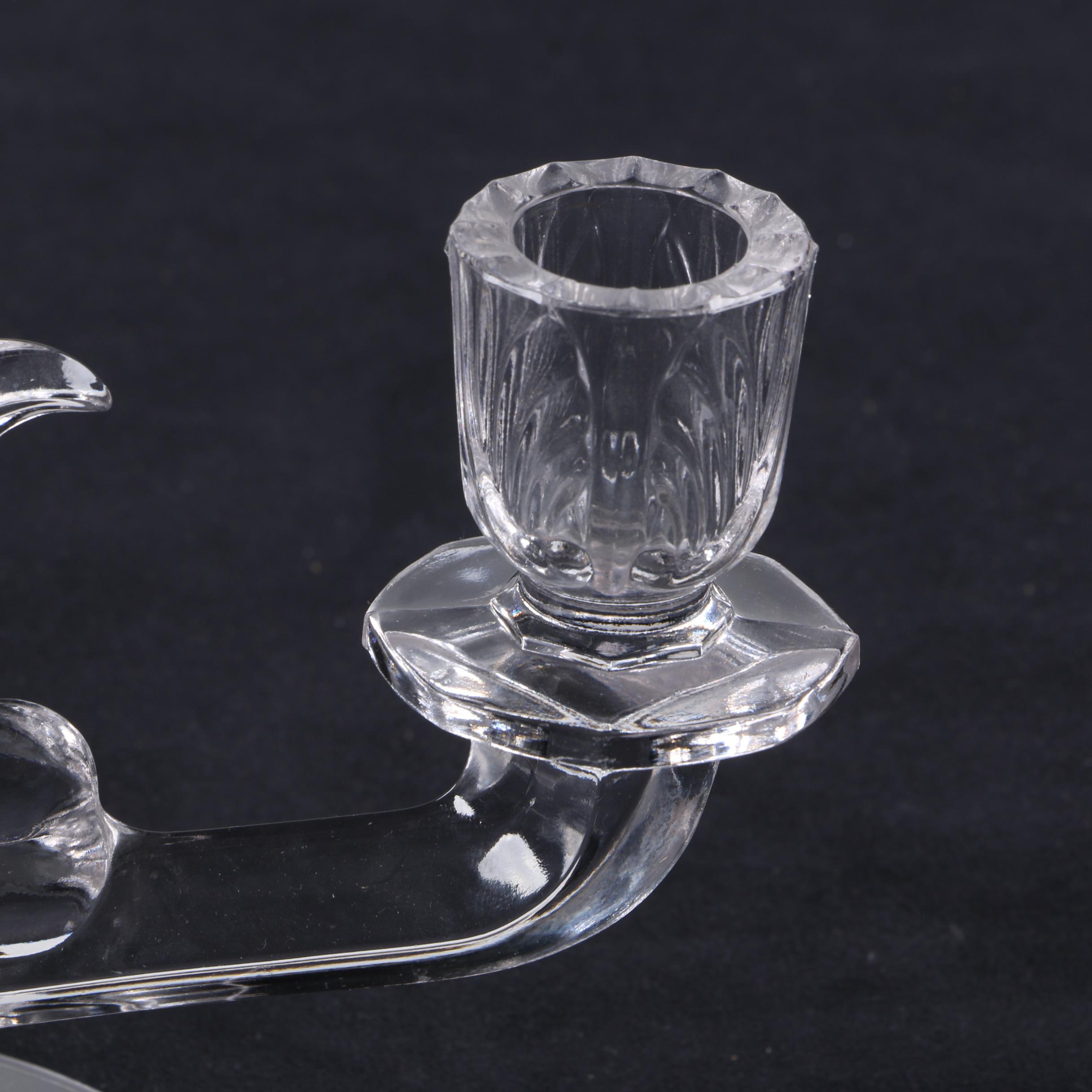 Vintage Glass Double Candle Holders