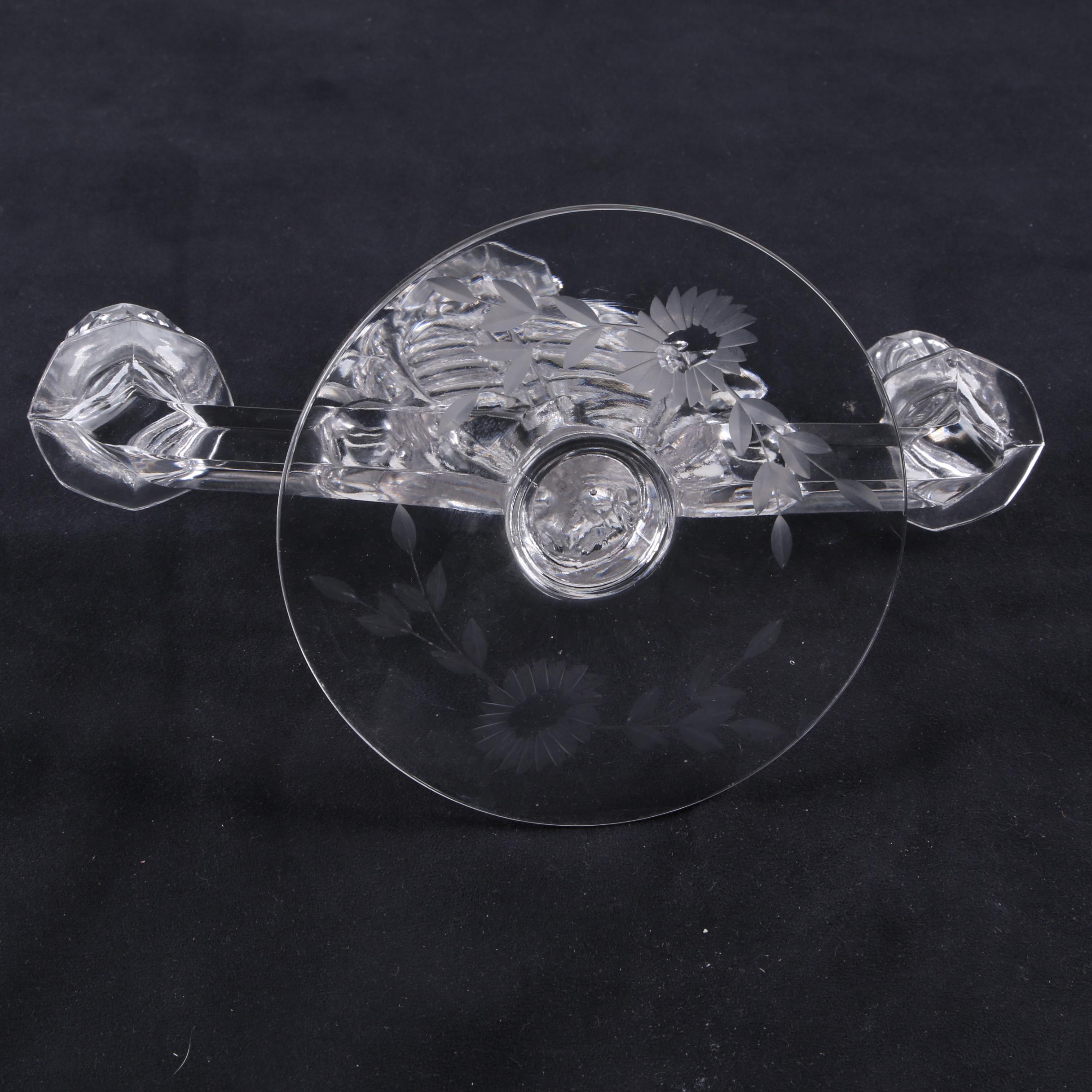 Vintage Glass Double Candle Holders