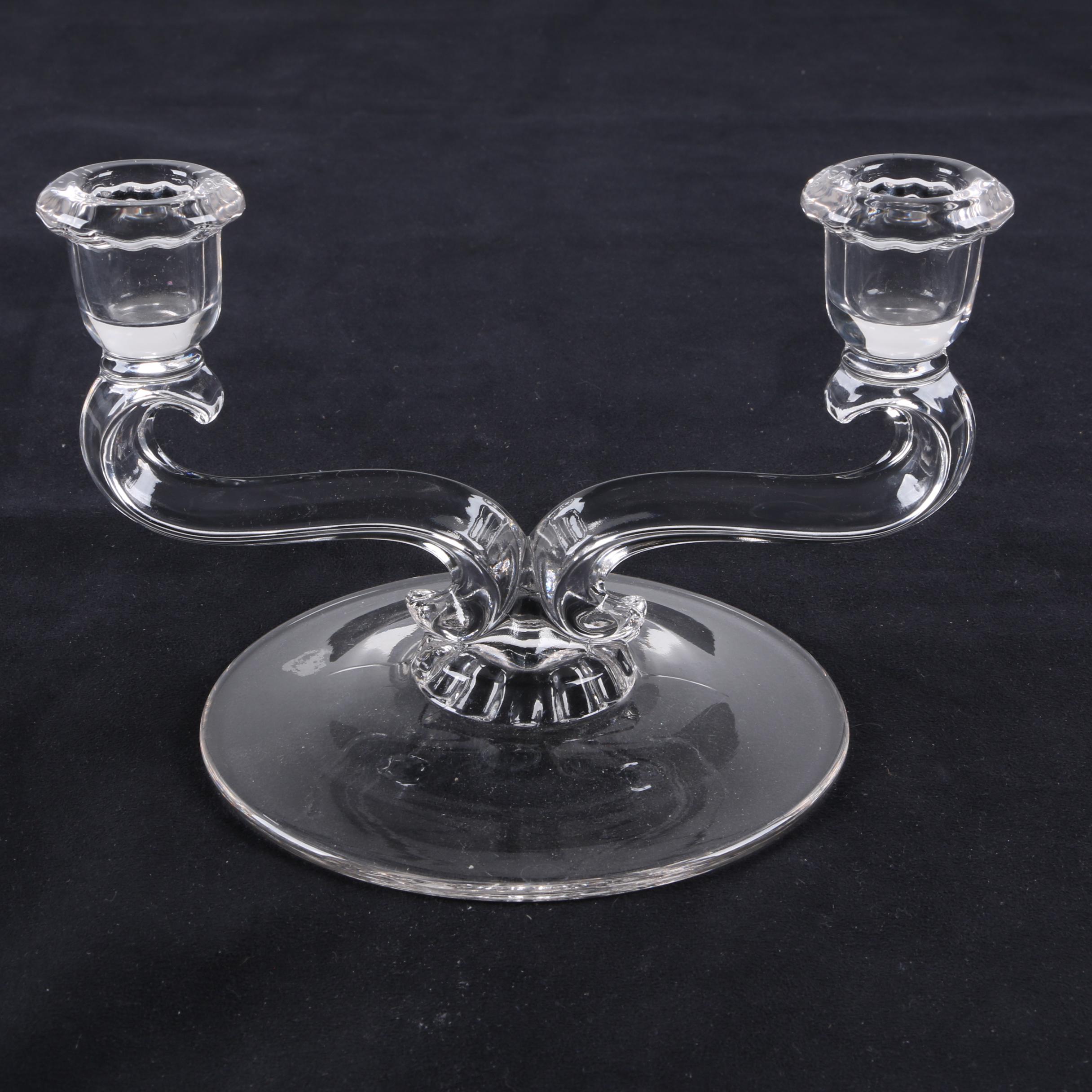Vintage Glass Double Candle Holders