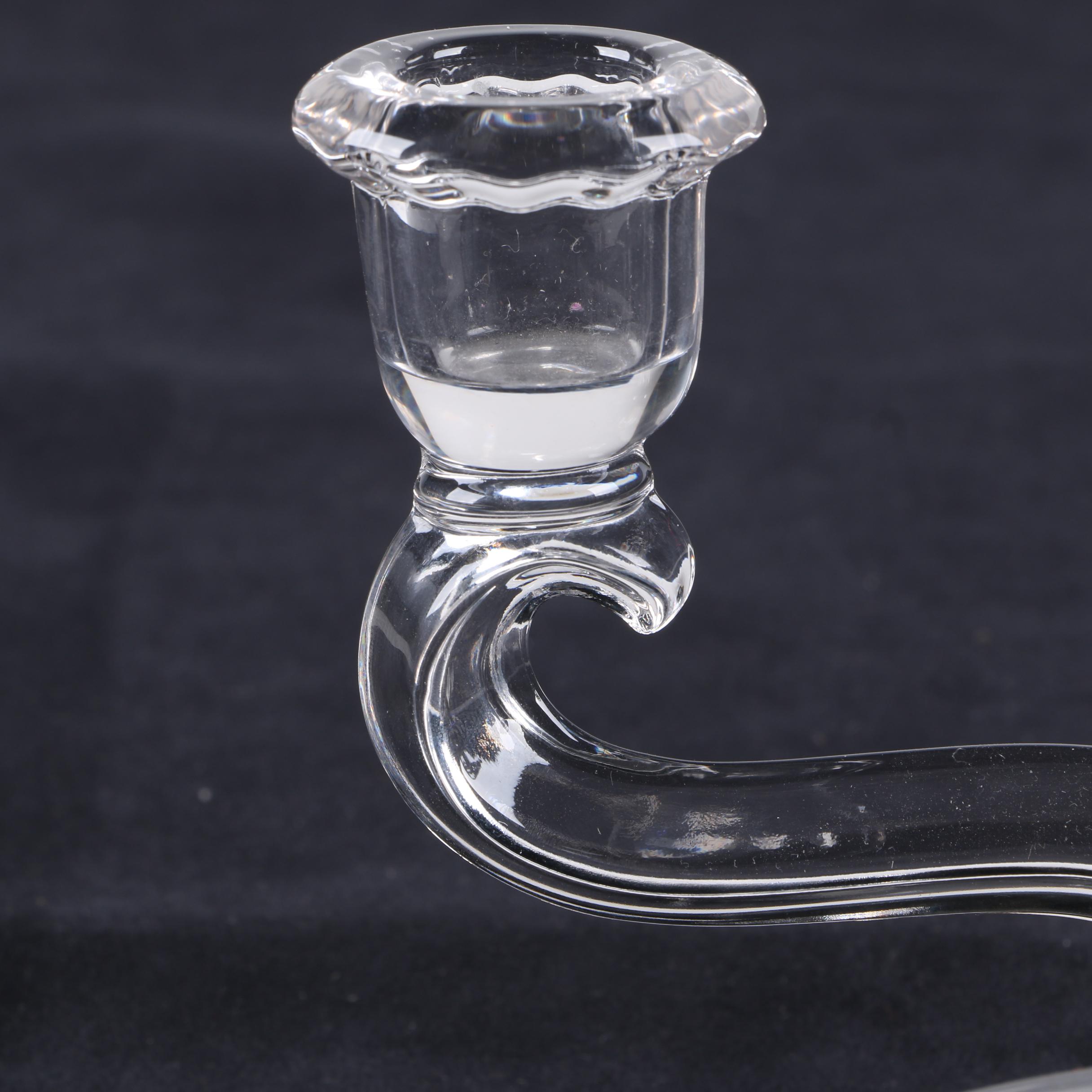 Vintage Glass Double Candle Holders