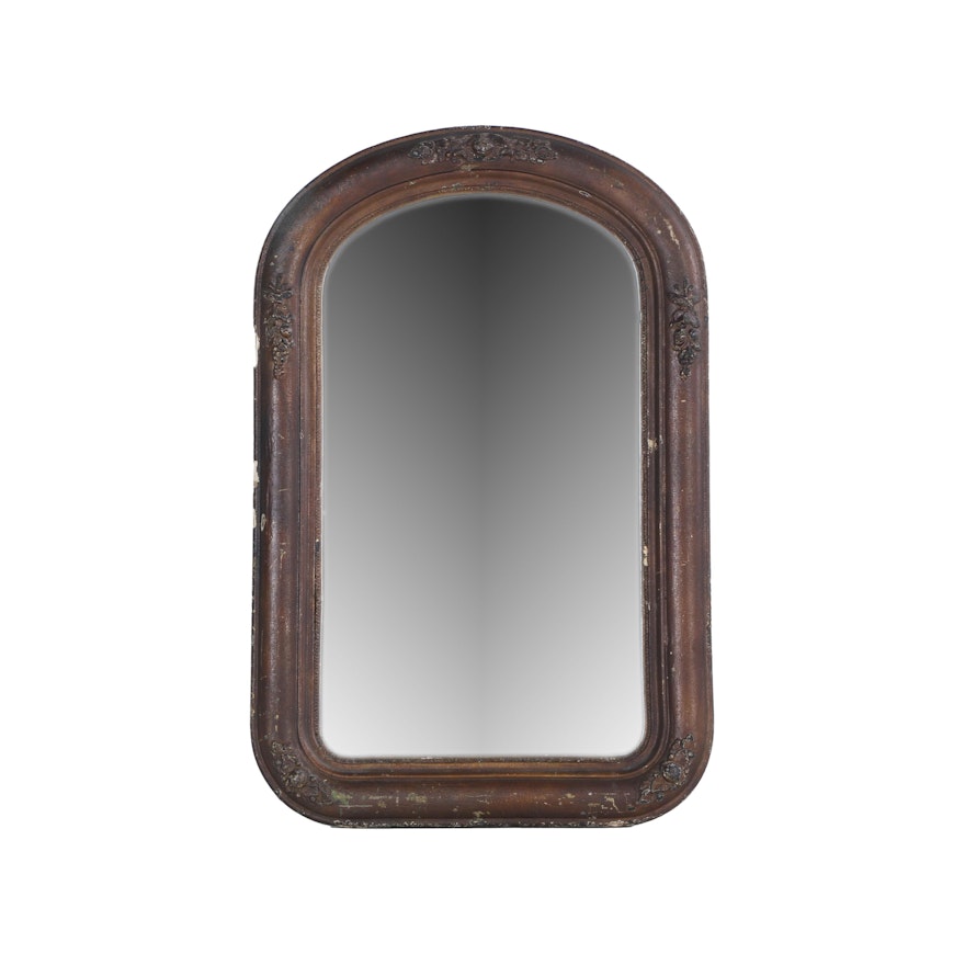 Vintage Wood Framed Wall Mirror