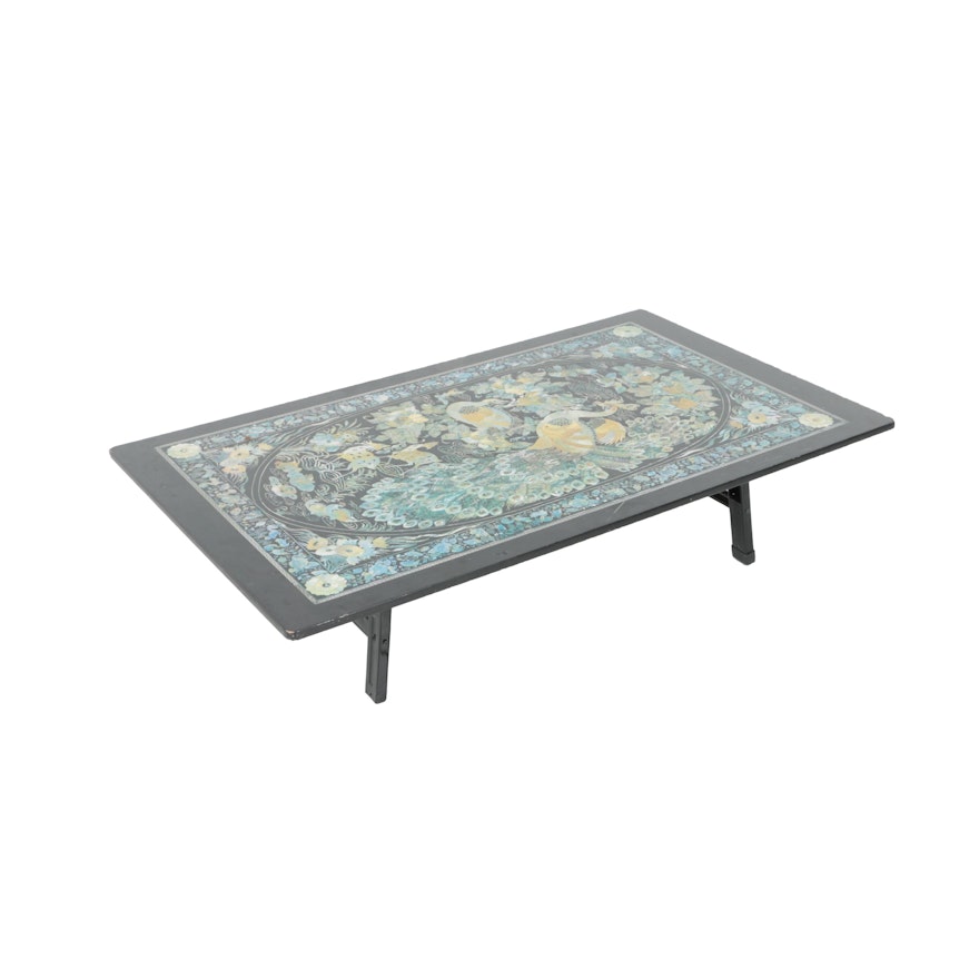 Vintage Korean Table with Abalone and Mother of Pearl Inlay