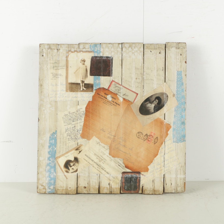 Mixed Media Collage Attributed to David Widmer