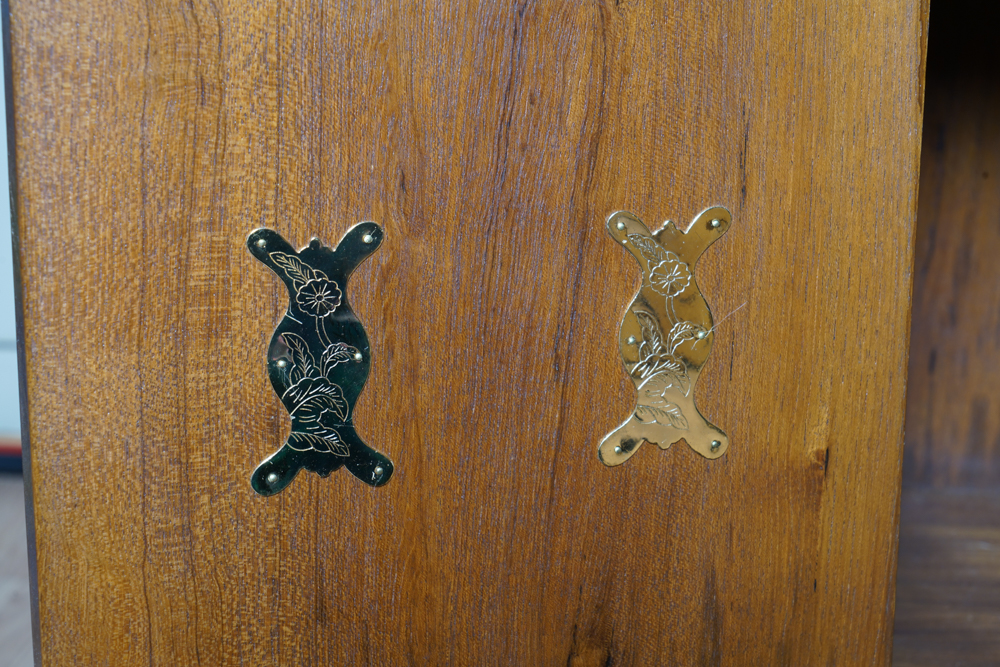 Small Korean Tansu Chest in Burled Wood