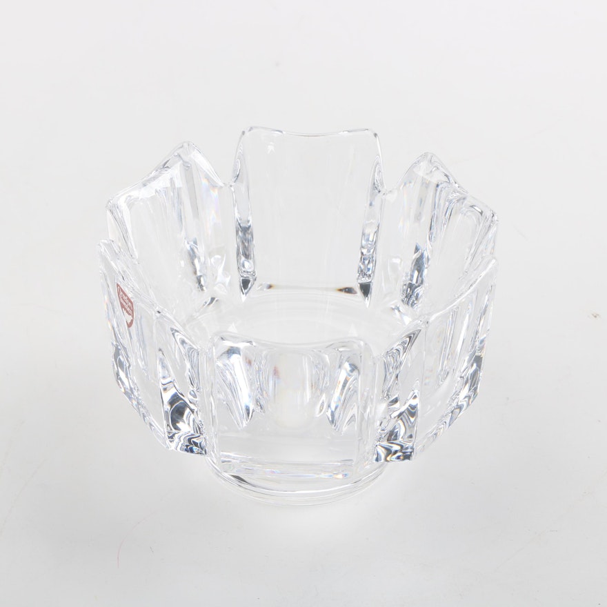 Crystal Flower Shaped Bowl by Orrefors