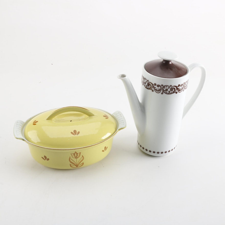 Casserole Dish and Coffee Pot Featuring Seltmann Weiden