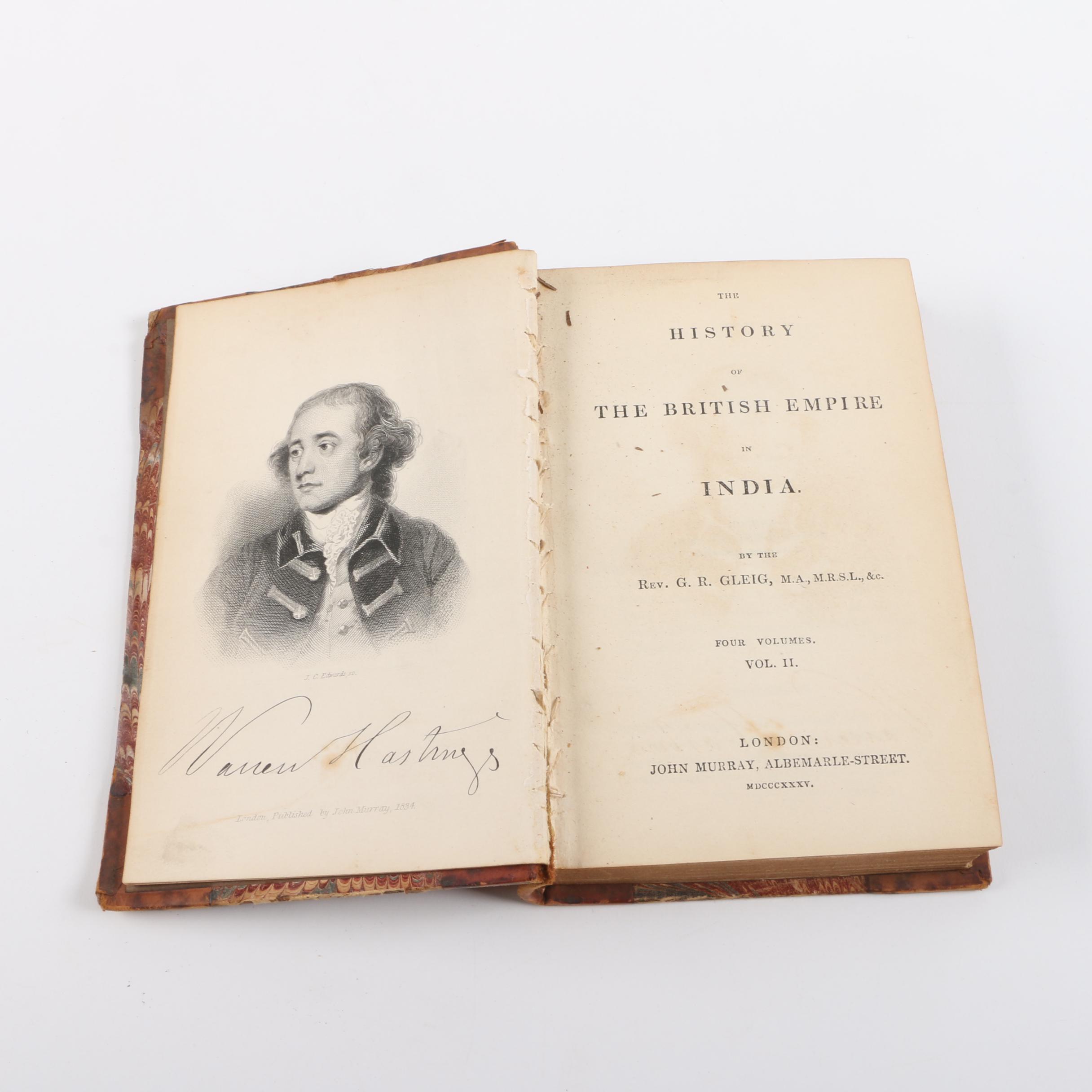 Assorted Antique Books including Two-Volume "History of British India"