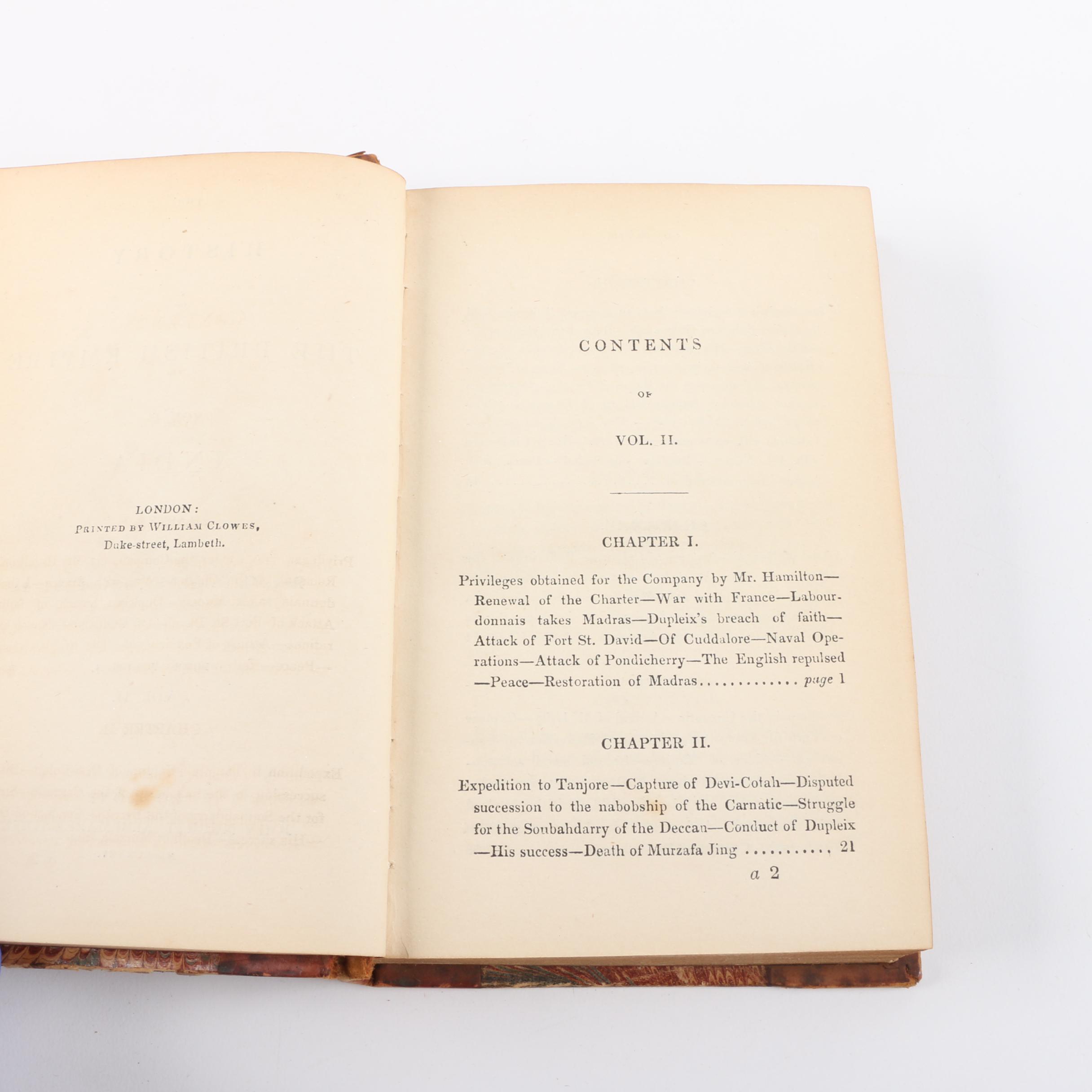 Assorted Antique Books including Two-Volume "History of British India"