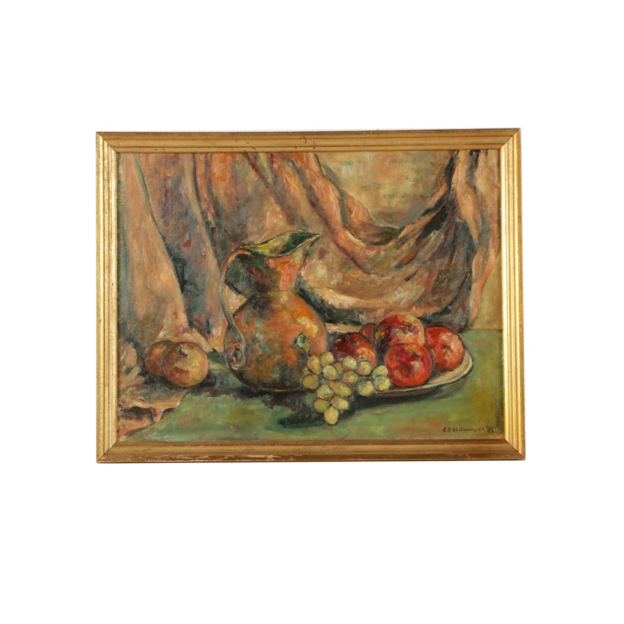 Reitemeyer Oil Painting on Canvas Board of Still Life