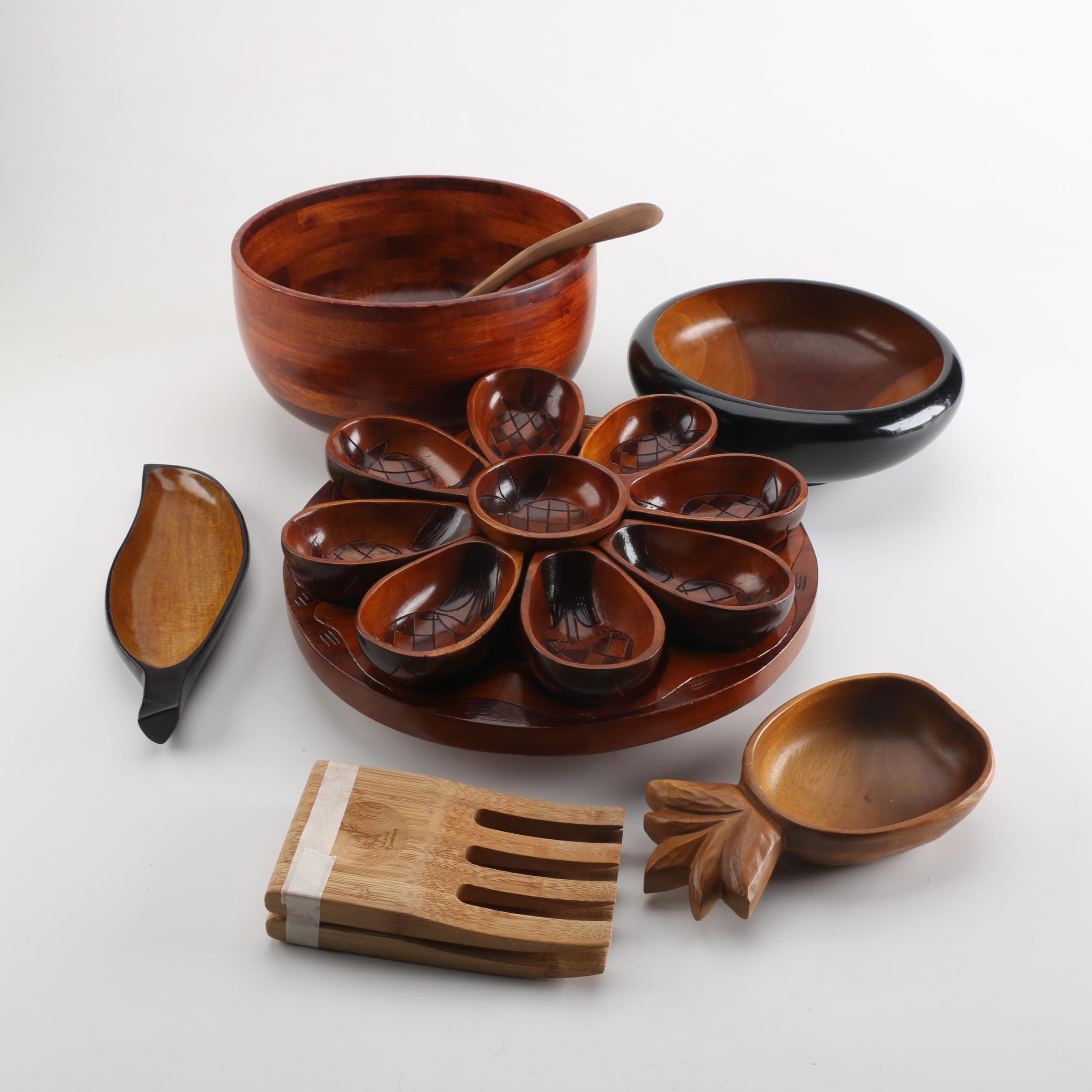 Monkey Pod Bowls and Other Wooden Serveware