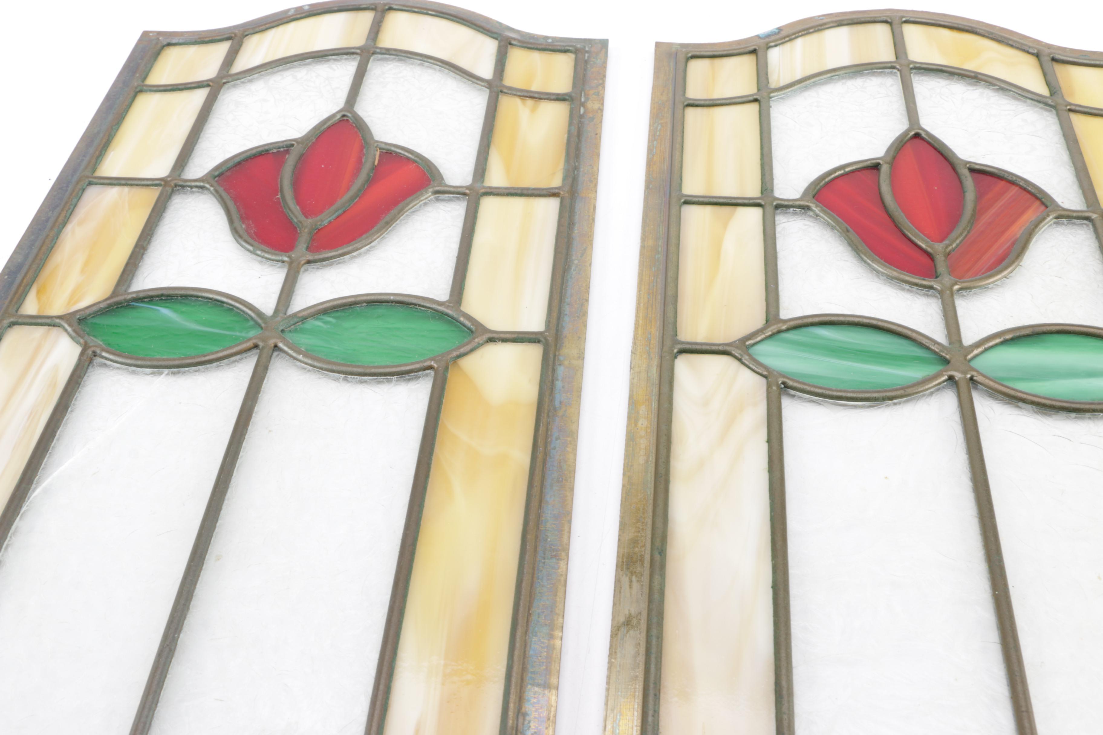 Traditional Framed Stained Glass Panels