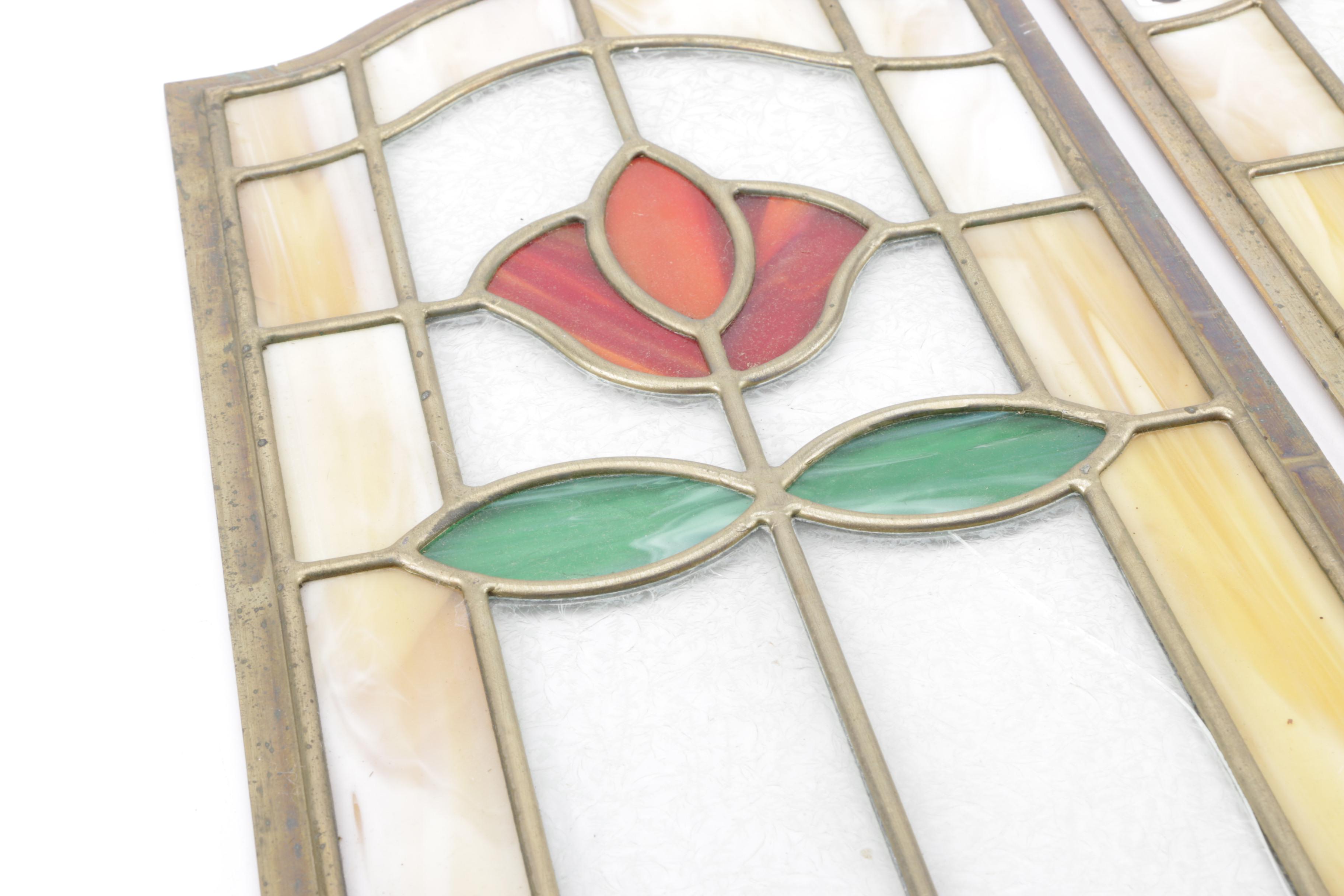 Traditional Framed Stained Glass Panels