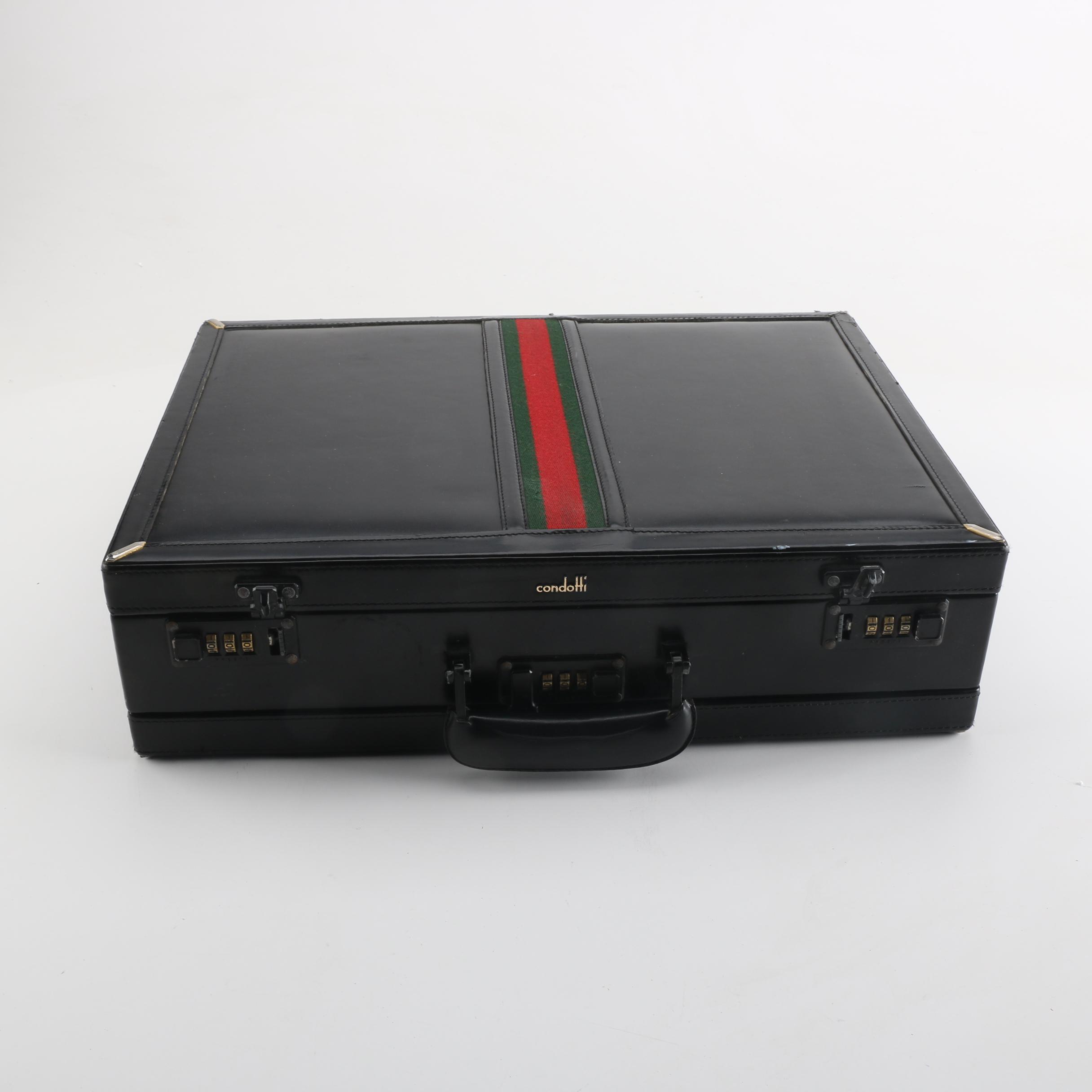 Condotti of Italy Black Leather Briefcase