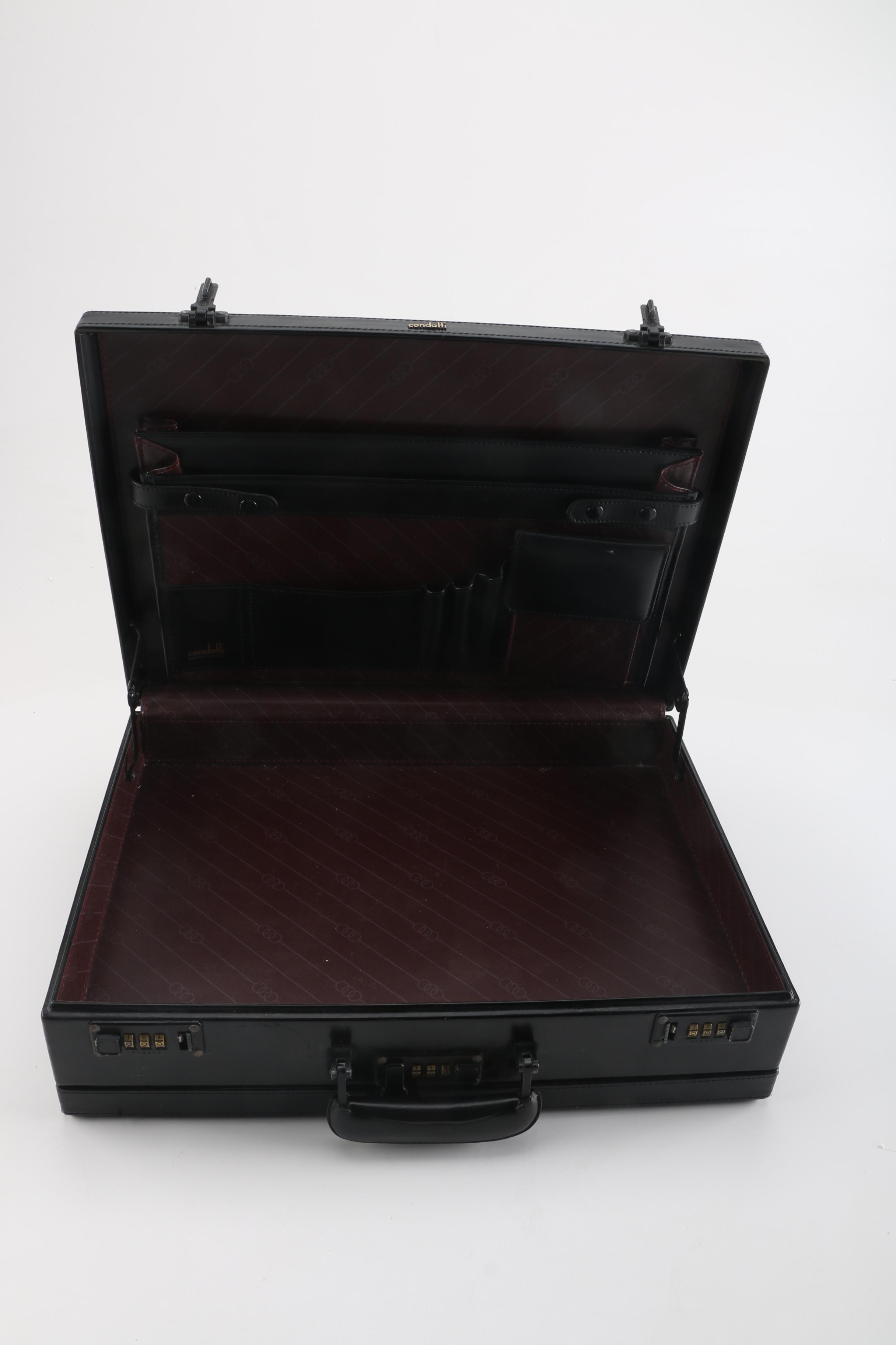 Condotti of Italy Black Leather Briefcase