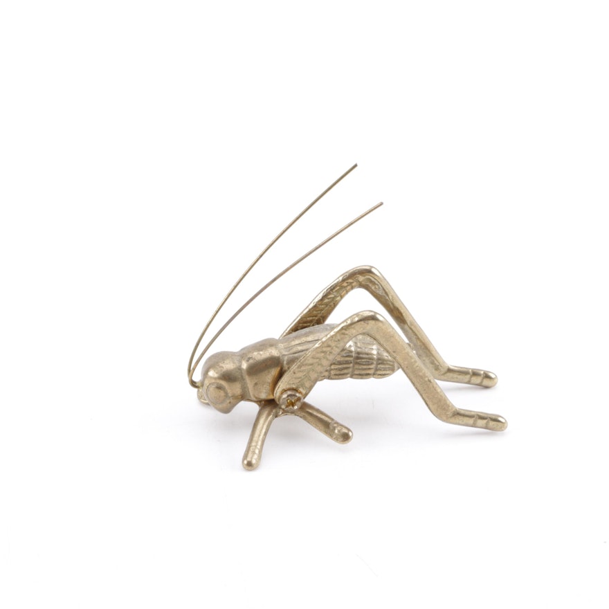Small Brass Grasshopper Figurine