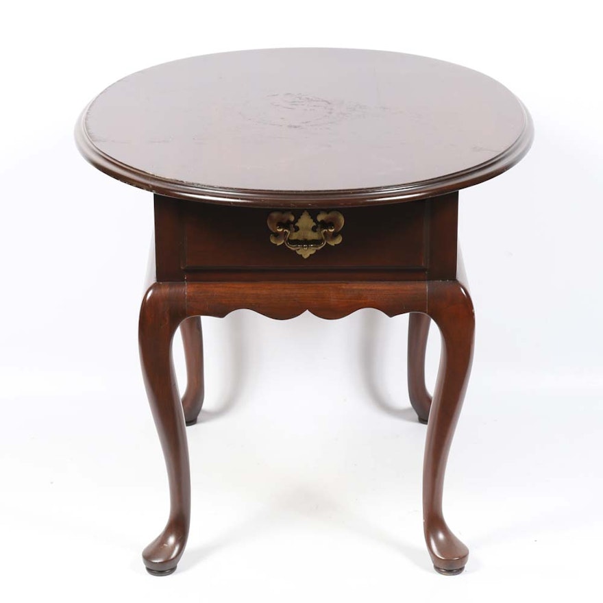 Queen Anne Style Oval End Table by Harden