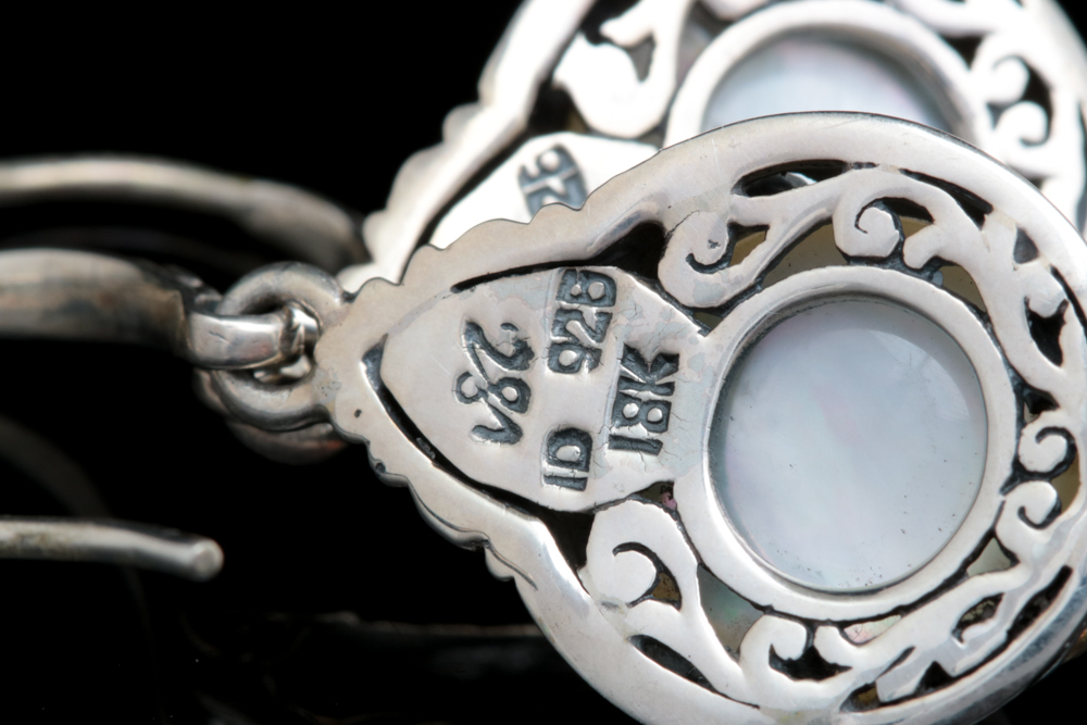 Robert Manse Sterling Silver, 18K Yellow Gold and Mabé Pearl Earrings