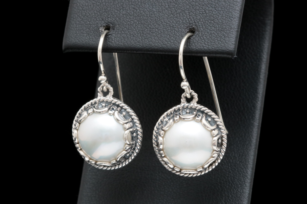 Sterling Silver and Mabé Pearl Earrings