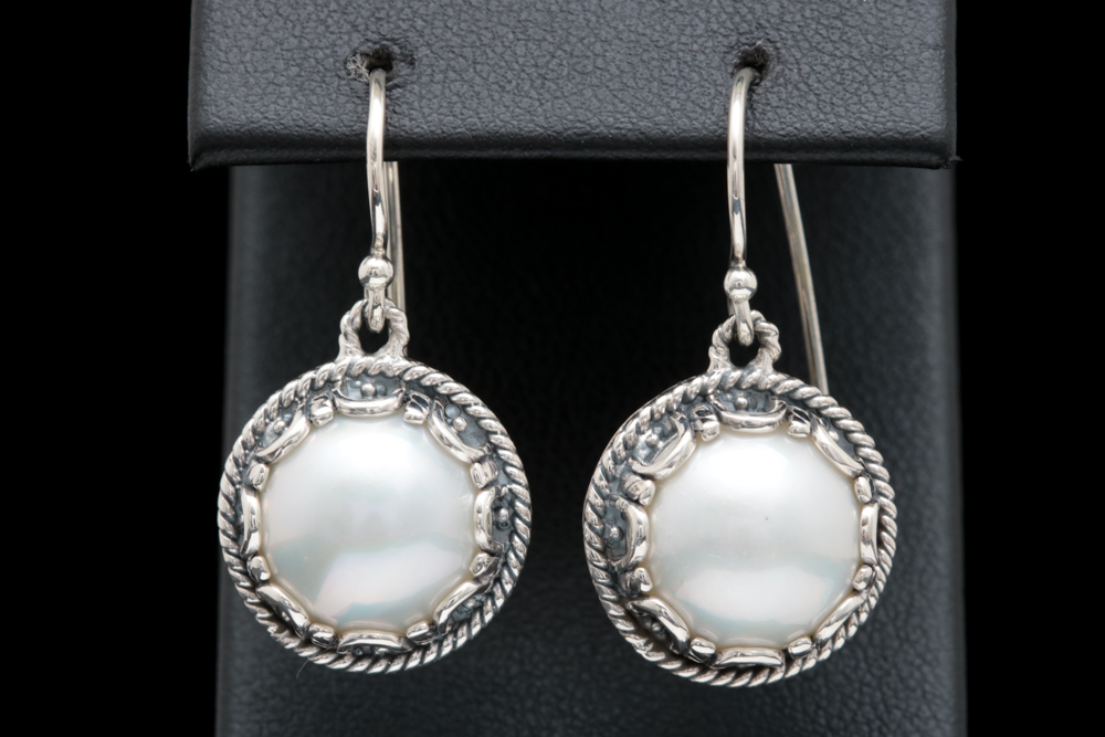 Sterling Silver and Mabé Pearl Earrings