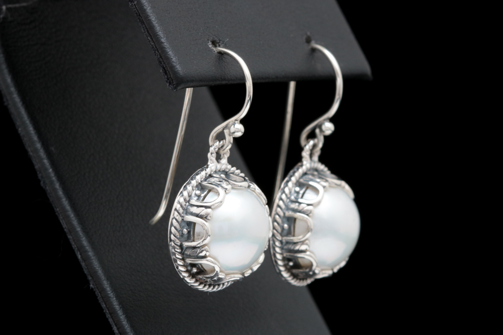 Sterling Silver and Mabé Pearl Earrings