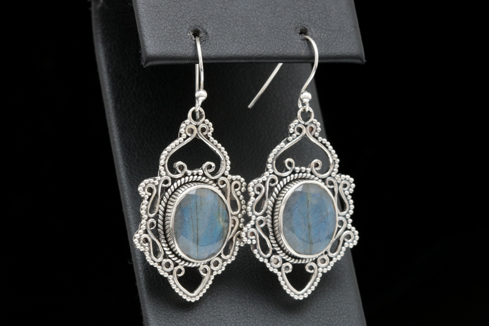 Sterling Silver and Labradorite Dangle Earrings