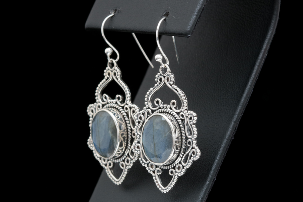 Sterling Silver and Labradorite Dangle Earrings