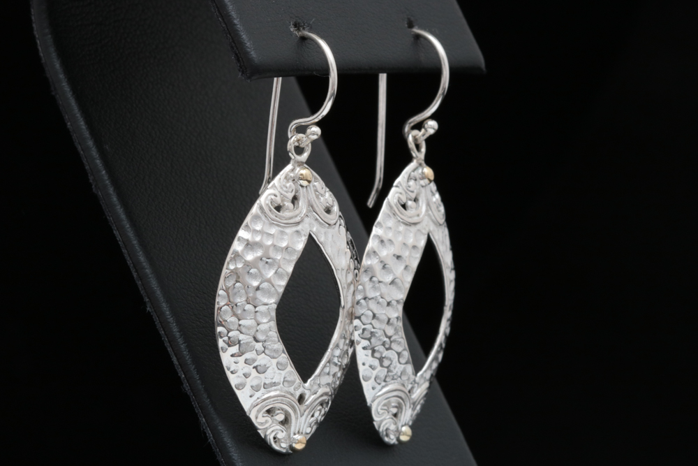 Robert Manse Sterling Silver and 18K Yellow Gold Earrings