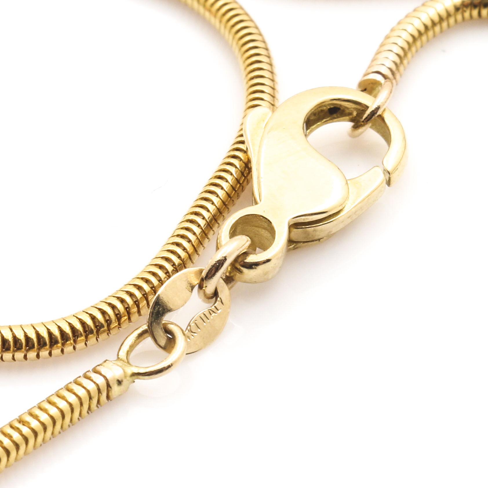 14K Yellow Gold Snake Chain with 18K Gold Clasp