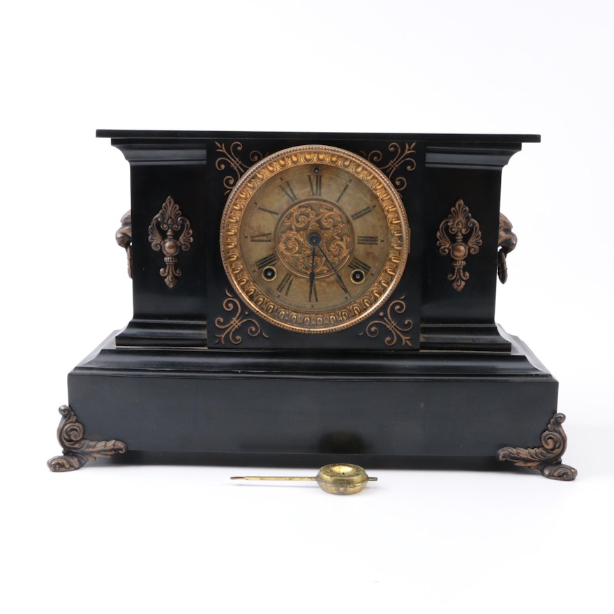 Vintage Ansonia Wood Mantel Clock