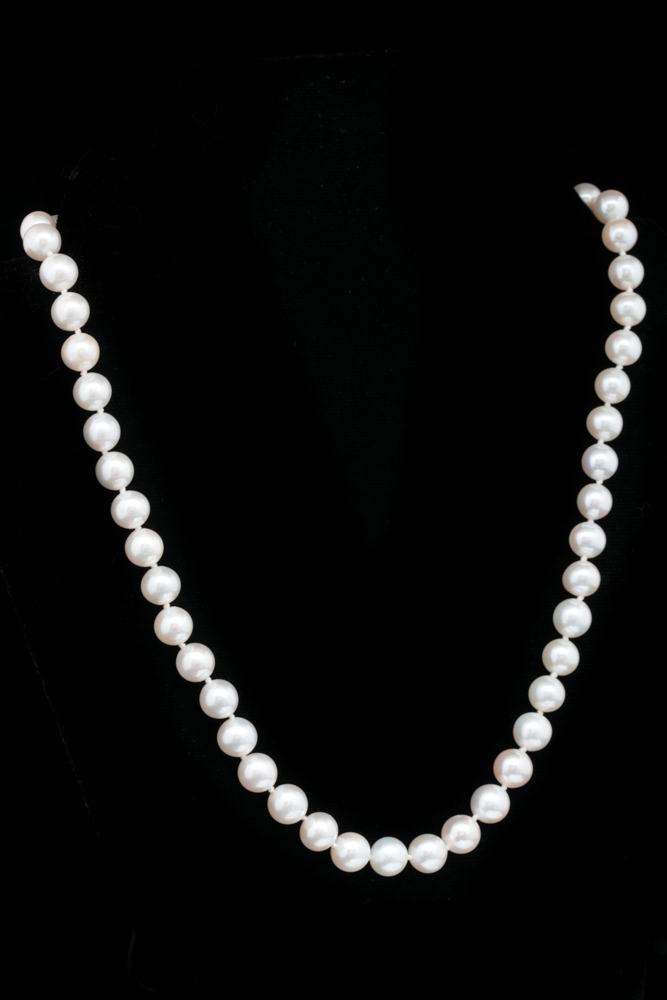 14K White Gold and Freshwater Pearl Necklace