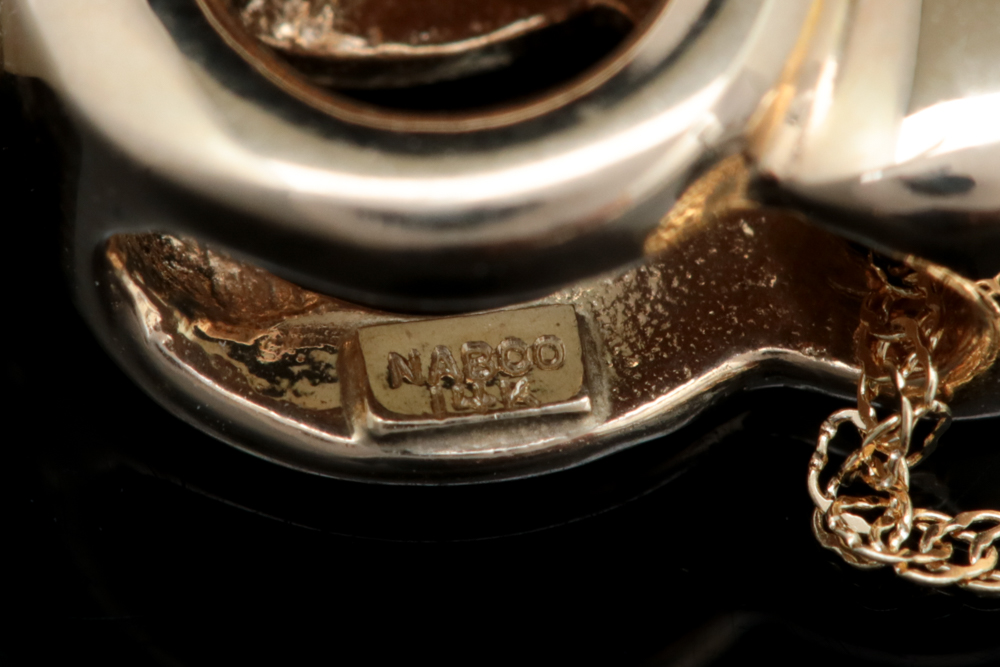 14K Yellow Gold and Coin Pearl Pendant with Chain