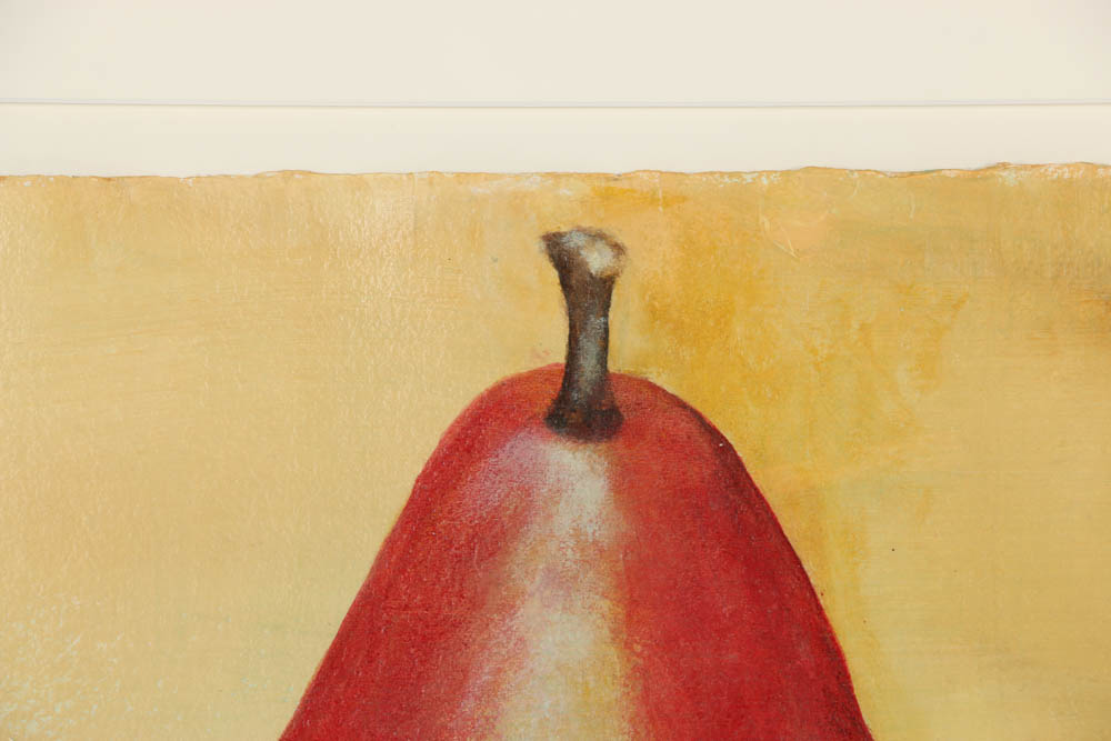 Jacqueline Saporiti Acrylic on Paper of Red Pear