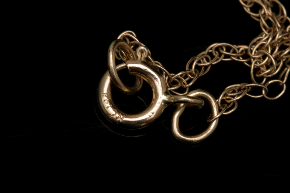 14K Yellow Gold and Diamond Pendant with Chain