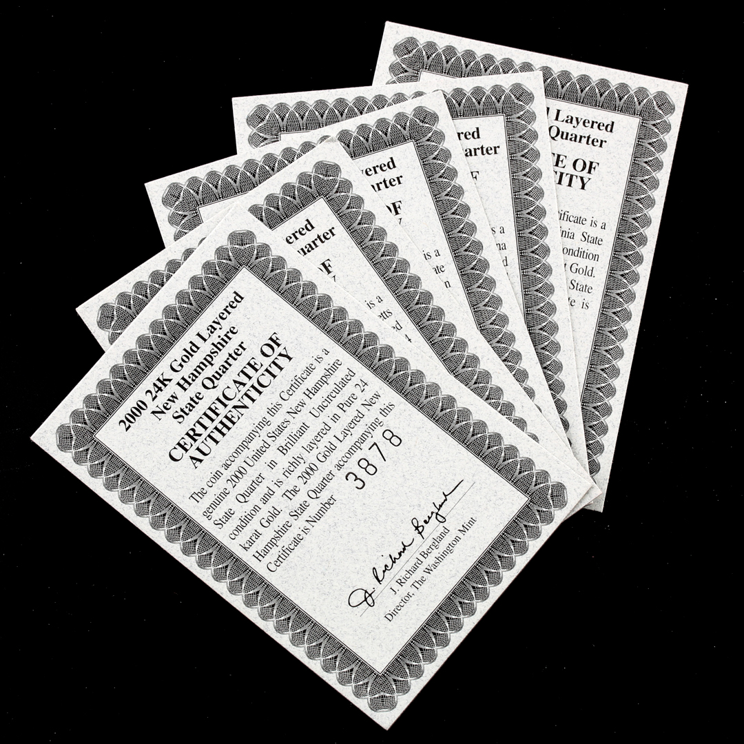 2000 Gold Plated Statehood Quarters