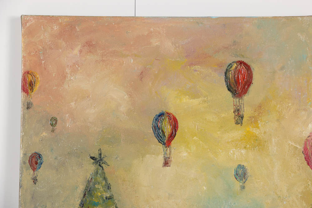 Jacqueline Saporiti Oil Painting on Canvas "Romance in the Wind"