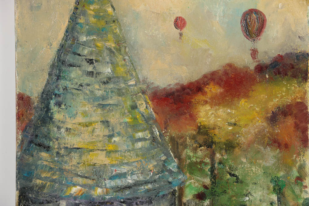 Jacqueline Saporiti Oil Painting on Canvas "Romance in the Wind"