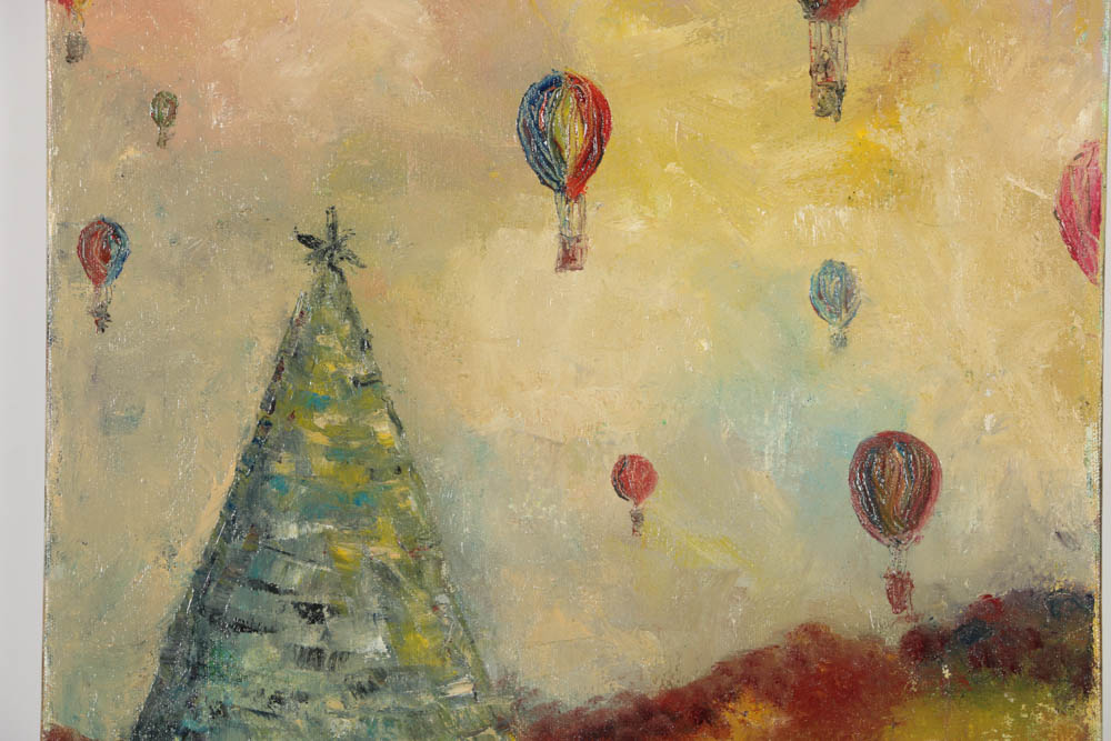 Jacqueline Saporiti Oil Painting on Canvas "Romance in the Wind"